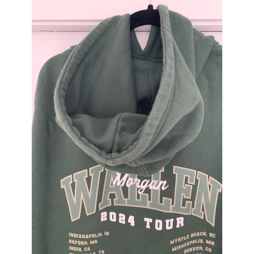 Morgan Wallen One Night at a Time Tour green hoodie sweatshirt XL - Picture 5 of 7